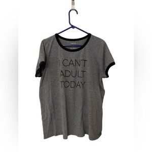 Torrid Charcoal Graphic Ringer Tee